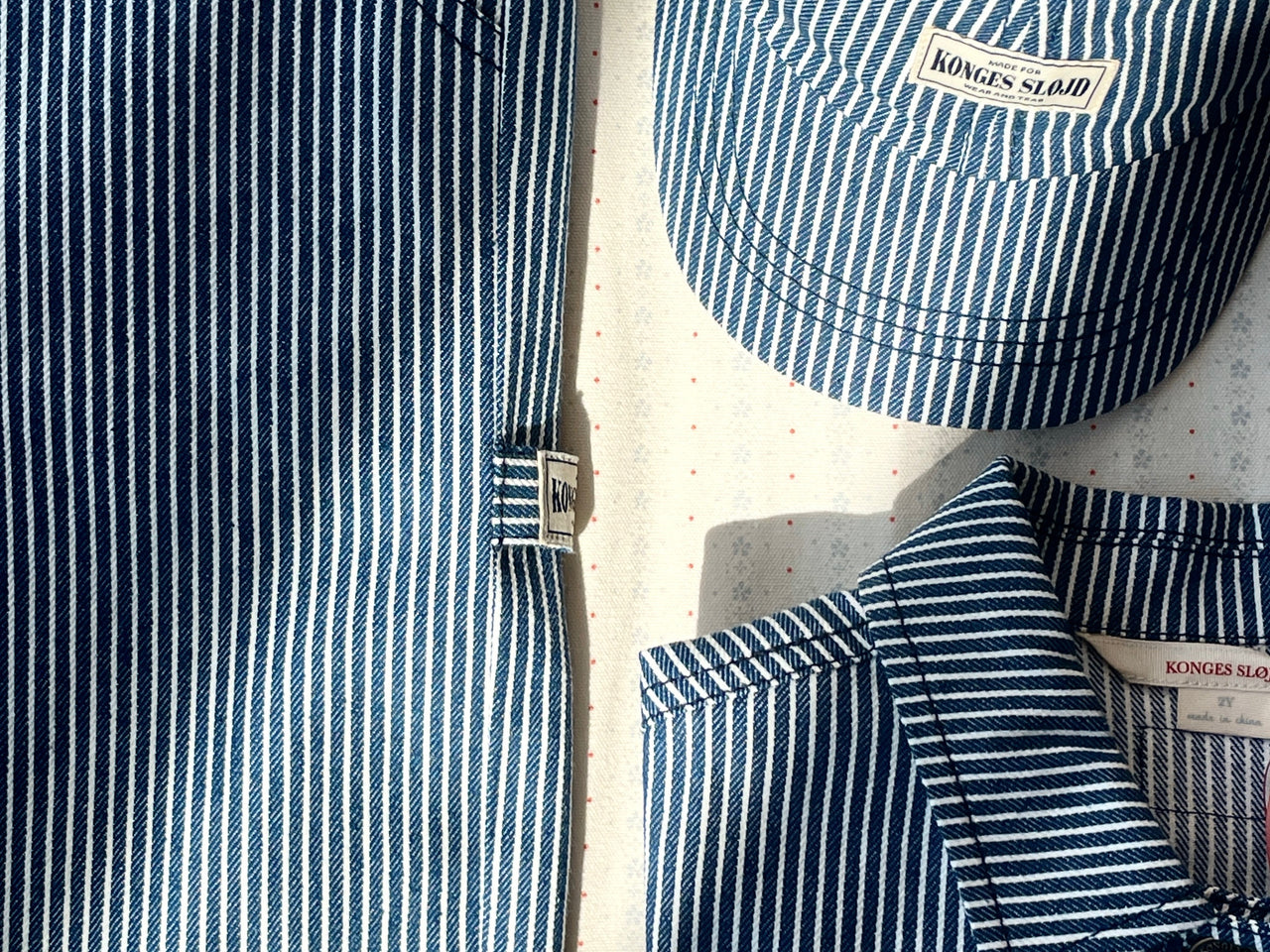 Konges Sløjd A/S WOVEN PANTS blue stripe
