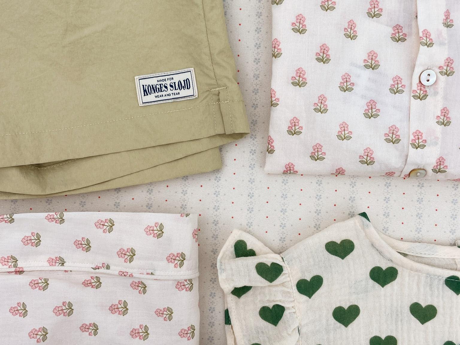 Konges Sløjd A/S WOVEN SHORT SLEEVE SHIRTS amour verde