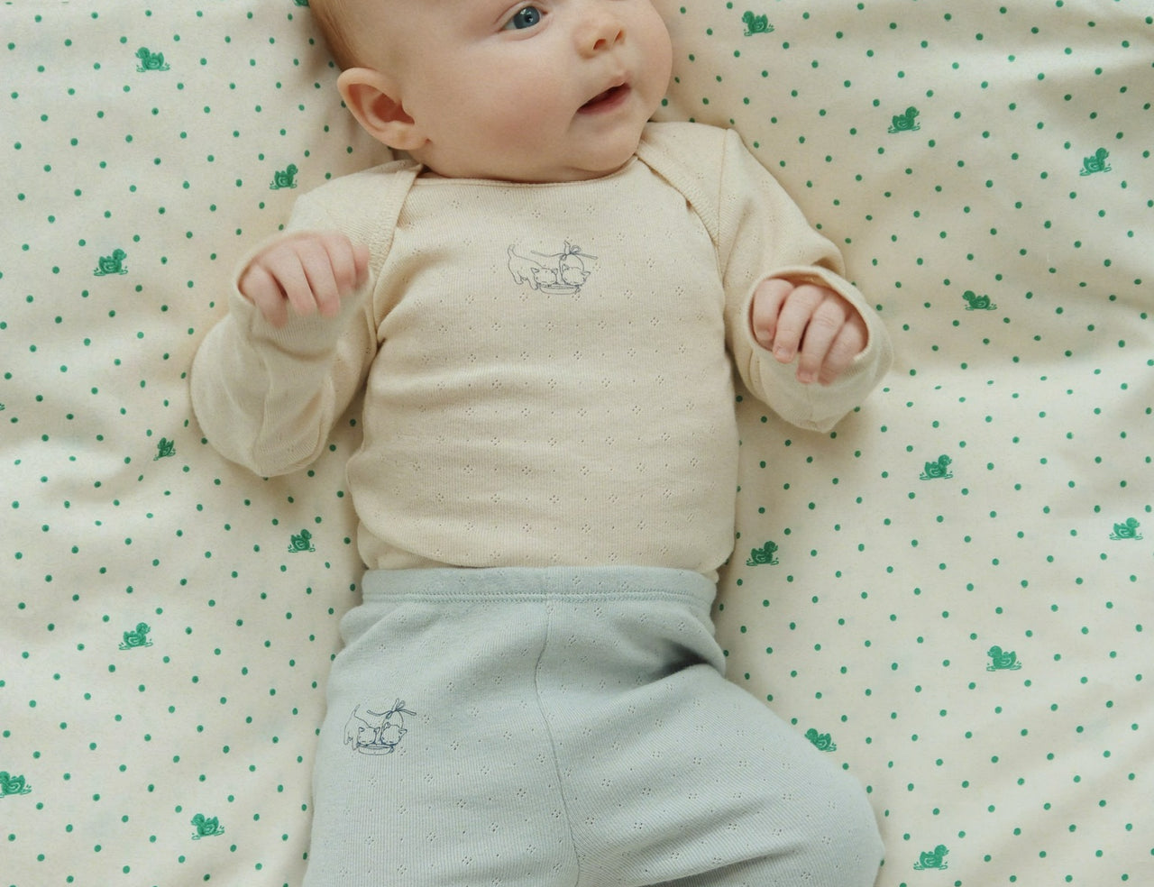 Konges Sløjd A/S JERSEY PANTS buttercream/pearl blue