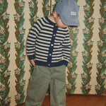 Konges Sløjd A/S WOVEN PANTS milk verte stripe