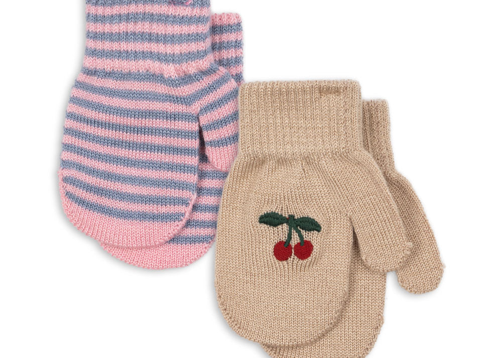 Konges Sløjd A/S MITTENS cherry/stripe