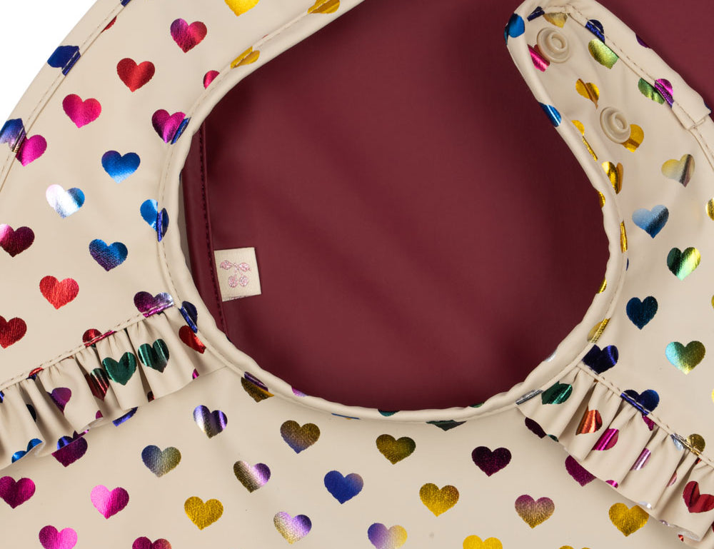 Konges Sløjd A/S DINNER BIBS coeur glitter/sangria