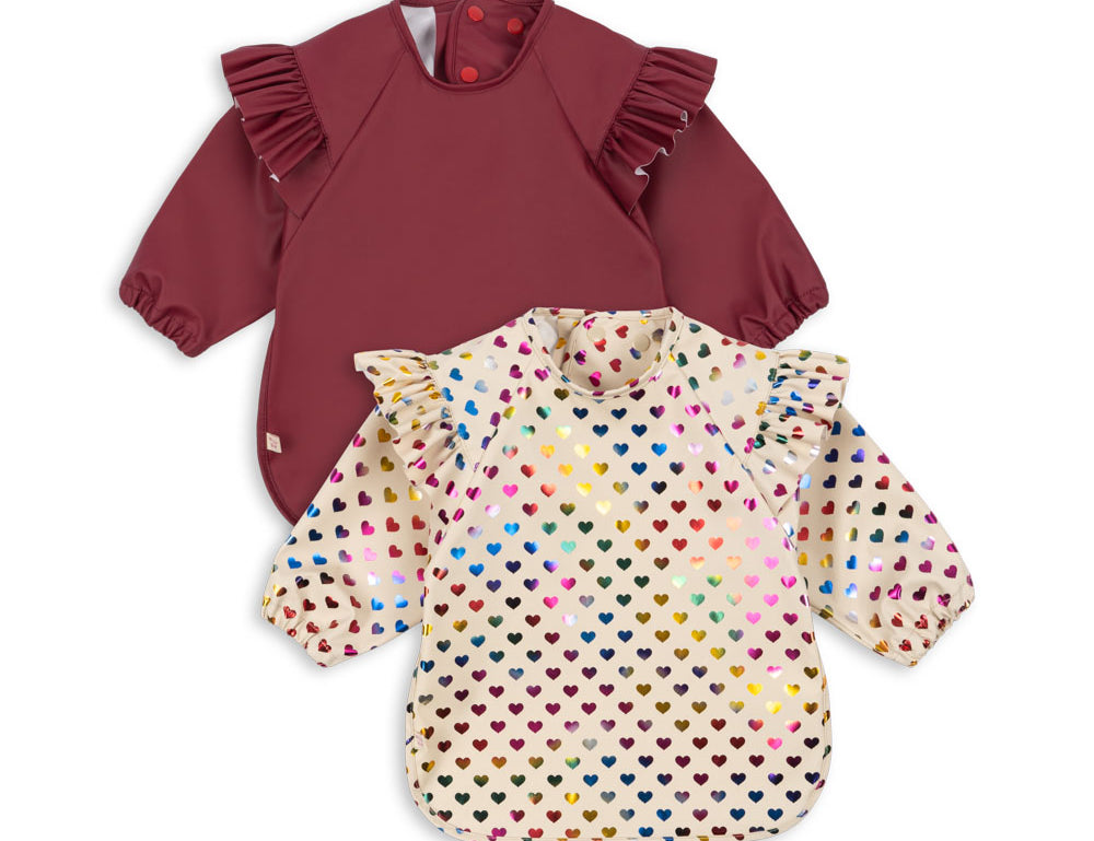 Konges Sløjd A/S DINNER BIBS coeur glitter/sangria
