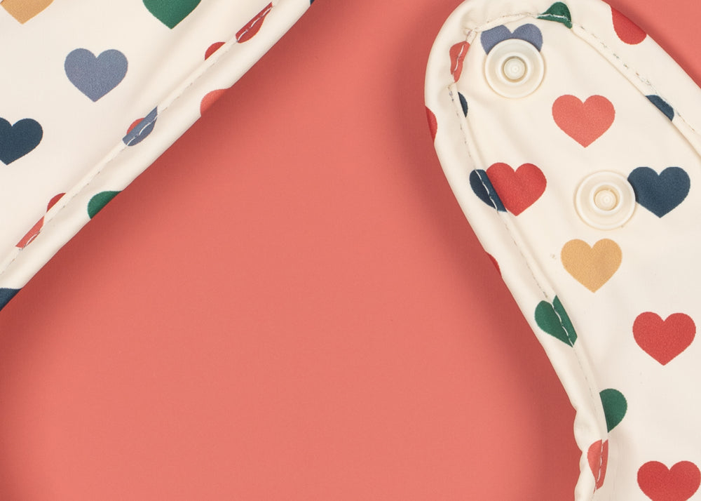 Konges Sløjd A/S DINNER BIBS coeur colore/faded rose