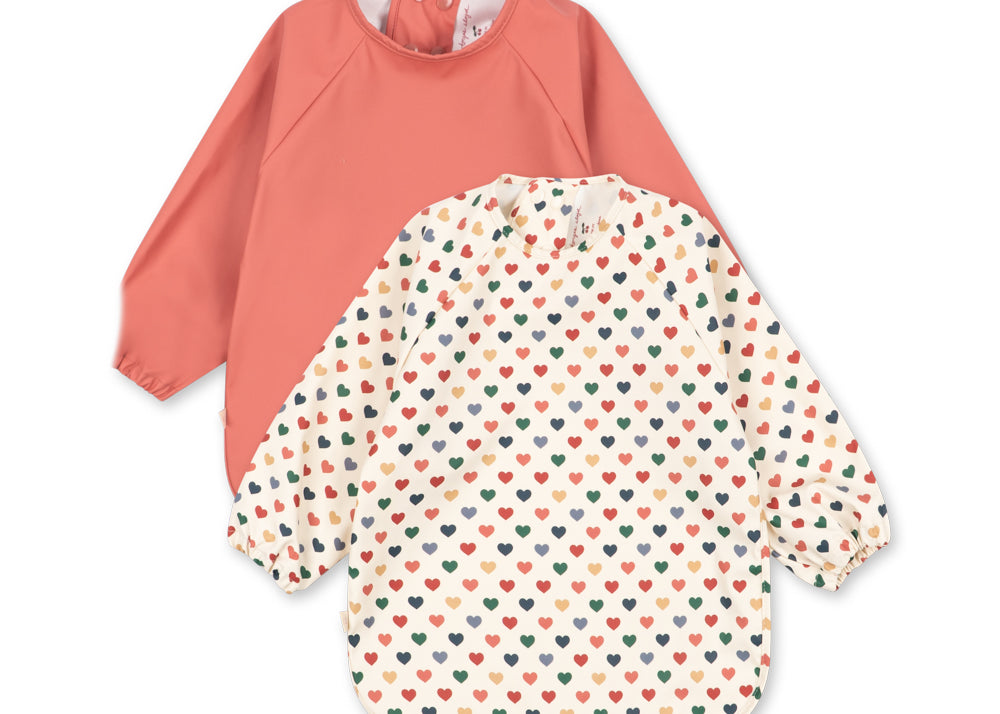 Konges Sløjd A/S DINNER BIBS coeur colore/faded rose