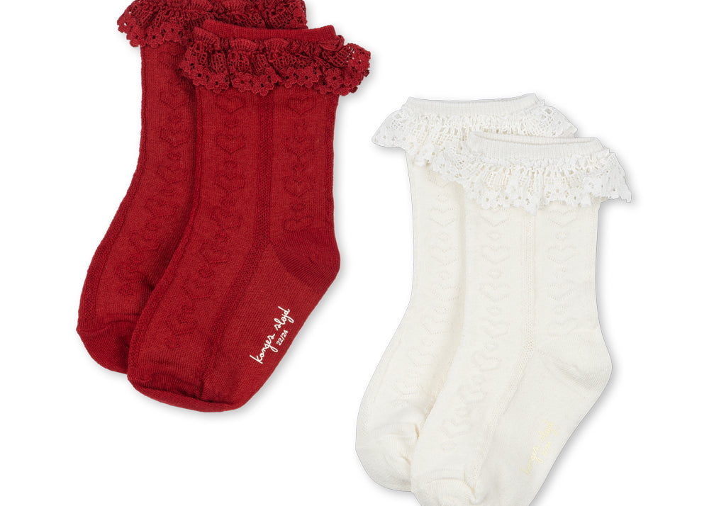 Konges Sløjd A/S SOCKS red/off white